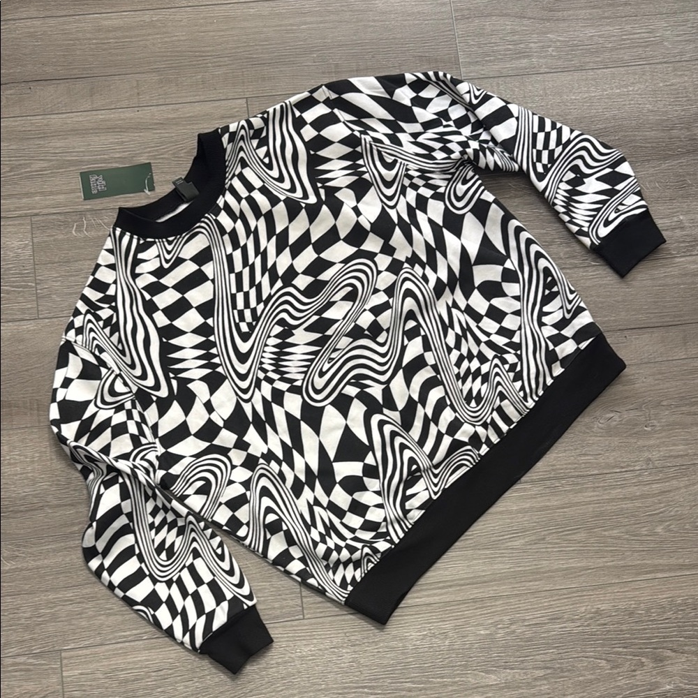 Black and White Optical Illusion Sweater